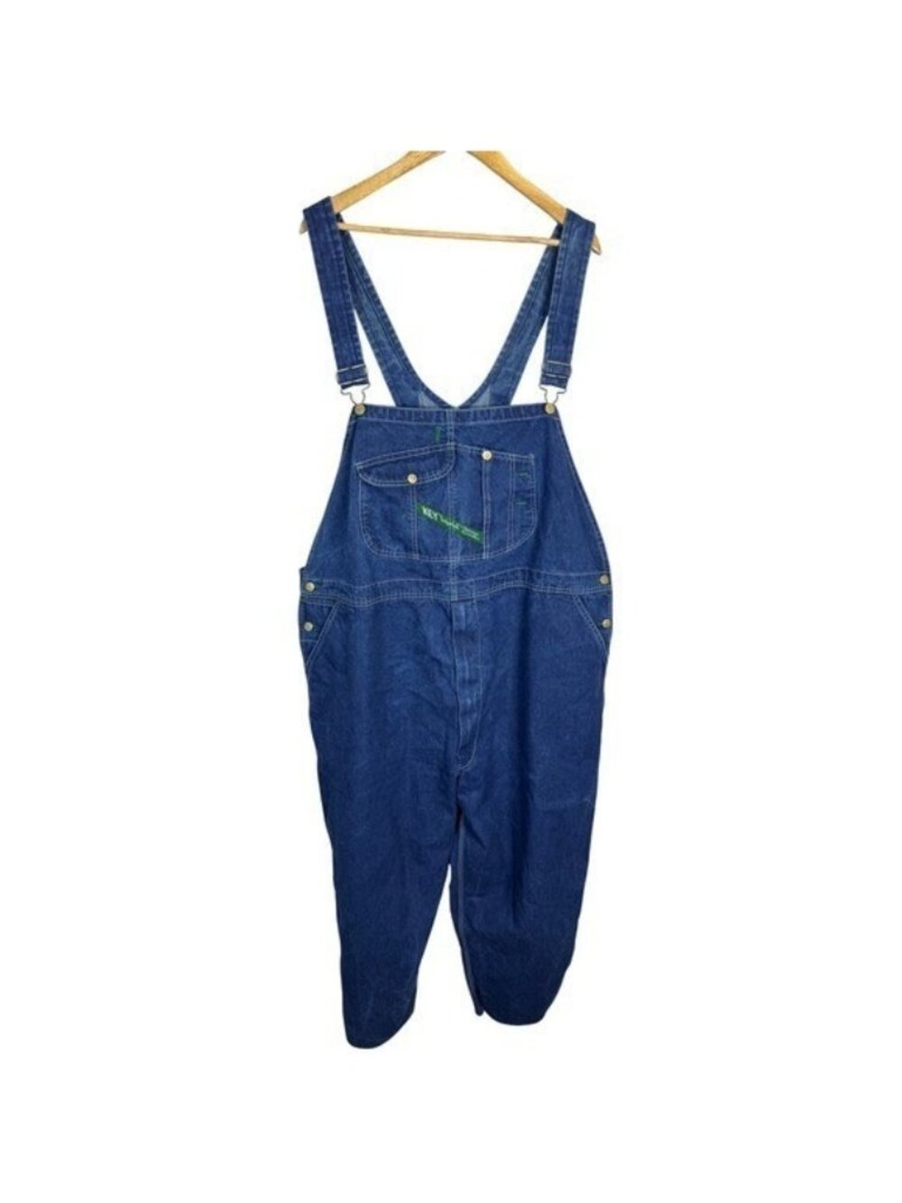 Key Imperial Aristocrats Mens Denim Bib Overalls Blue Cotton Cut Off Hem 52x30